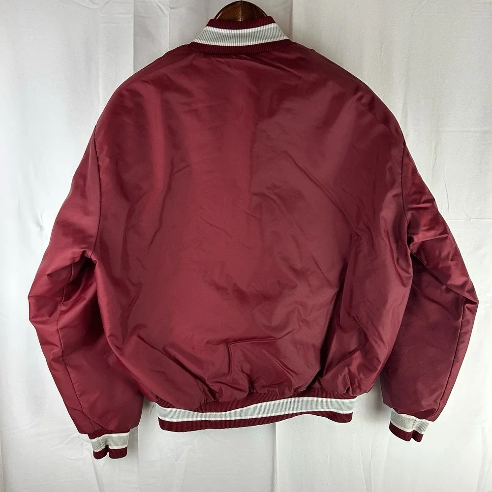 Vintage‎ DeLong Athletic Jacket Oilers Red Made in USA Mens Large 80s 90s